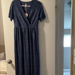 Pinkblush Lace maternity maxi dress